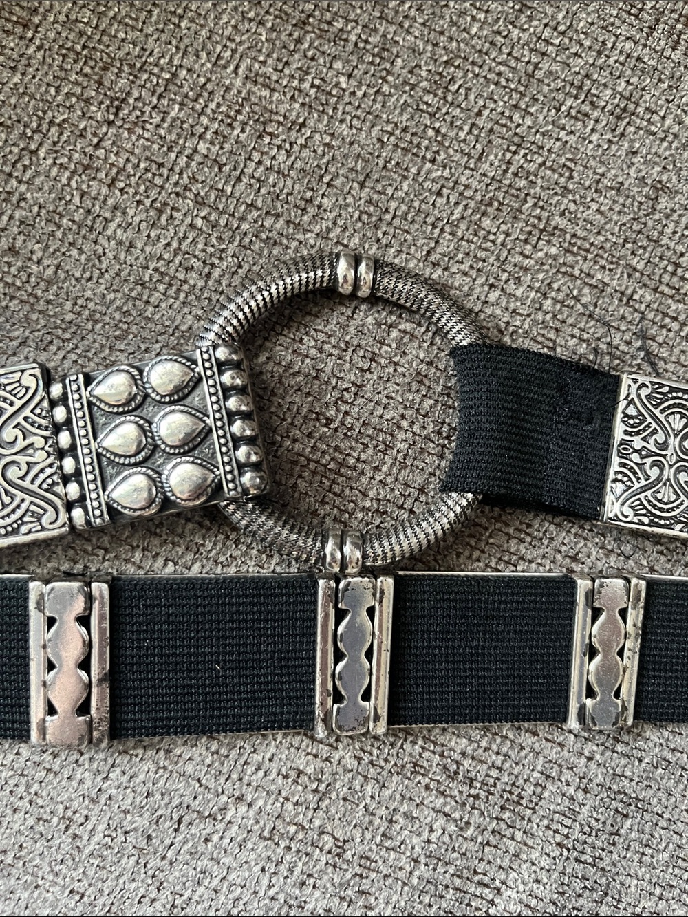 Vintage Chico's Black Stretch Elastic Belt